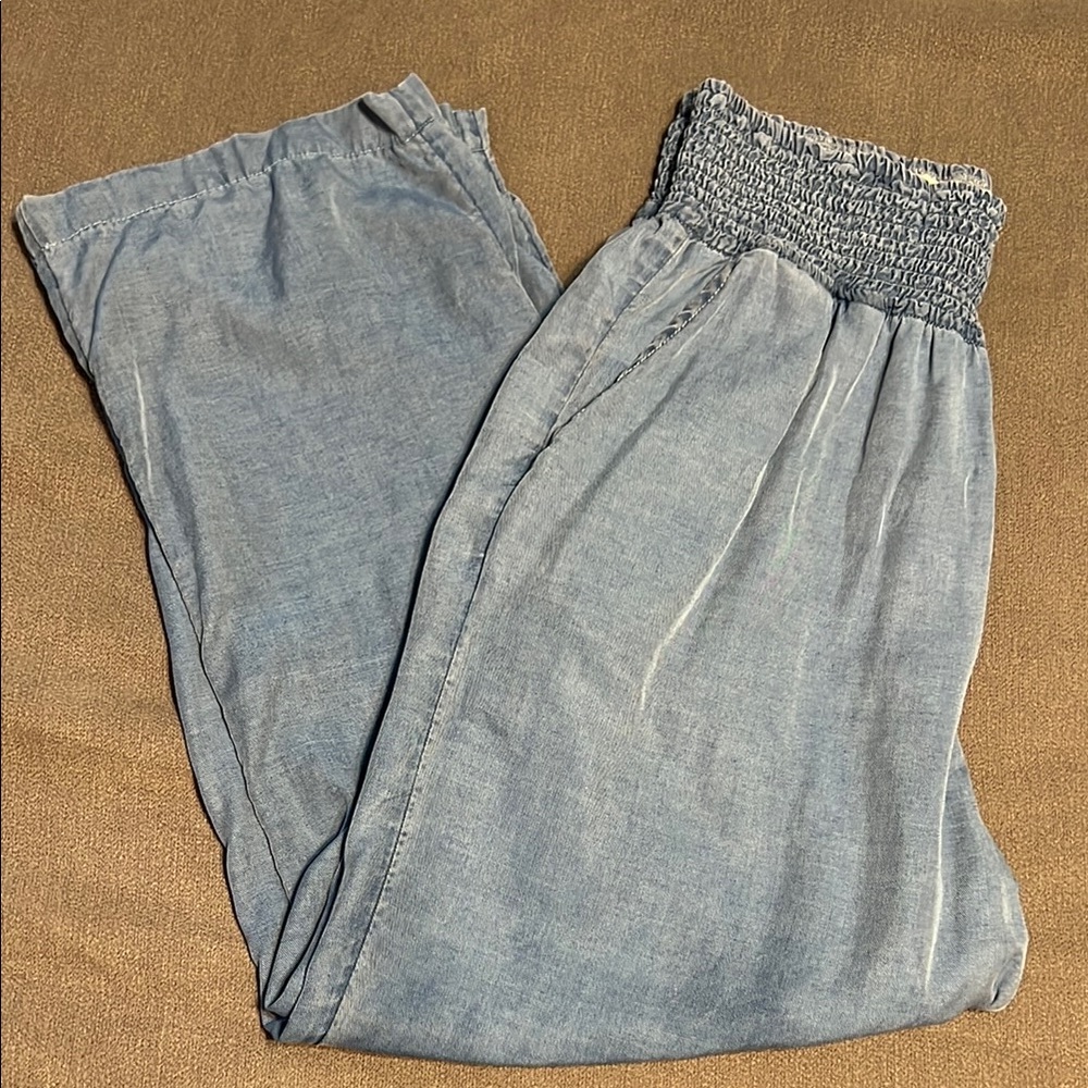 Joie Textured Paper Bag Lyocell Chambray Pants Size XL